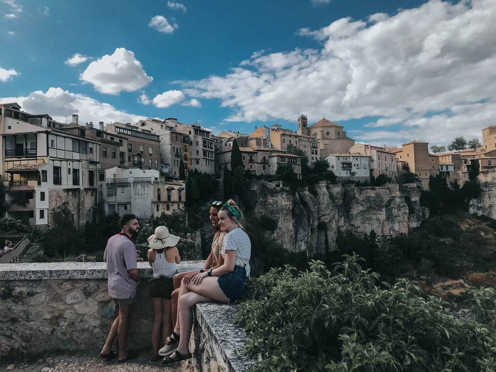 View from a wall overlooking Cuenca, Spain.