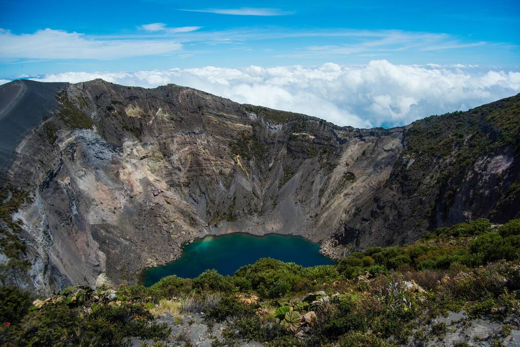Mountains and a lake in Cartago, Costa Rica.