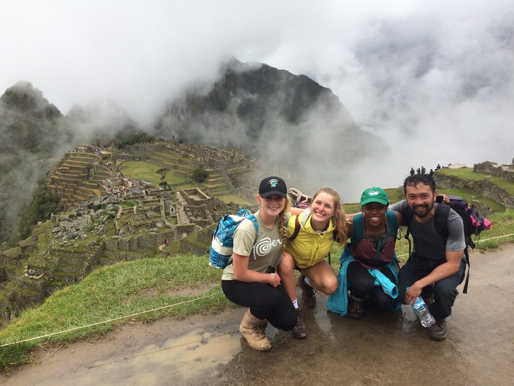 Op Groundswell Savannah Group of friends in front of Machu Picchu.