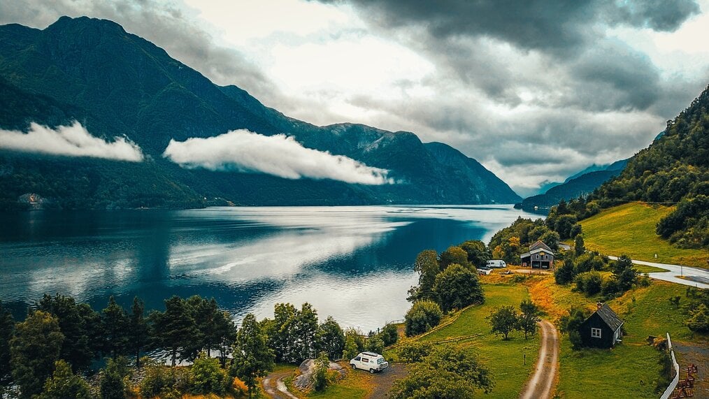 Landscape image of Norway and water