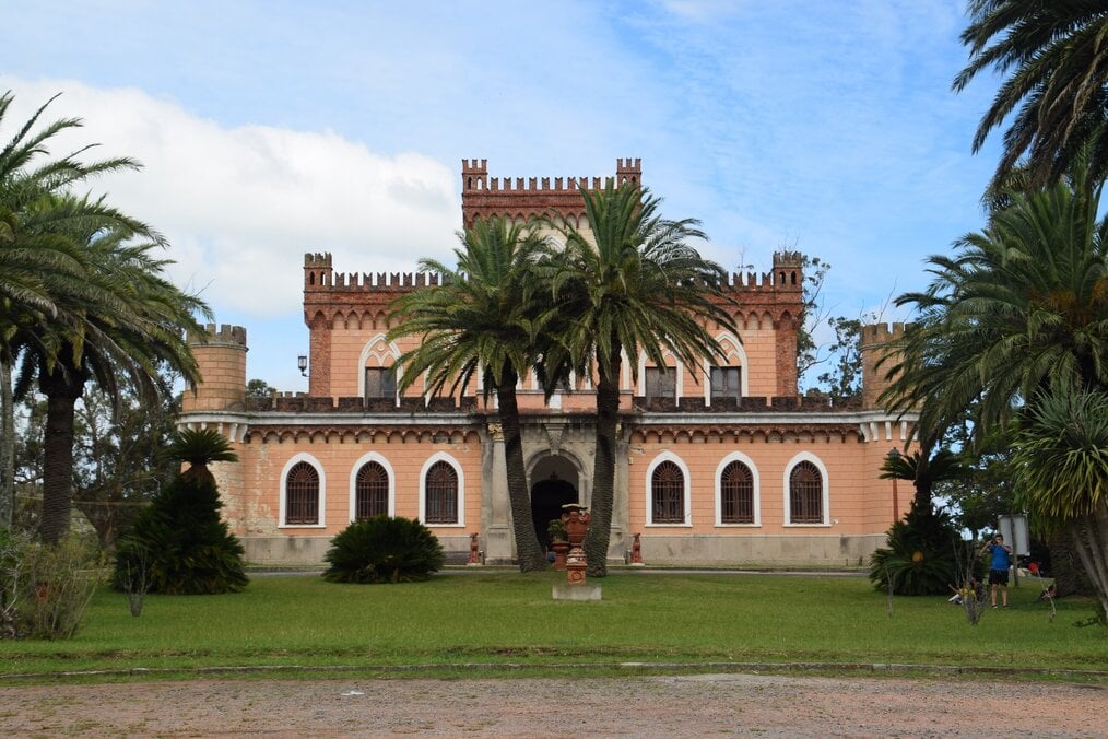 Villa and palm tree