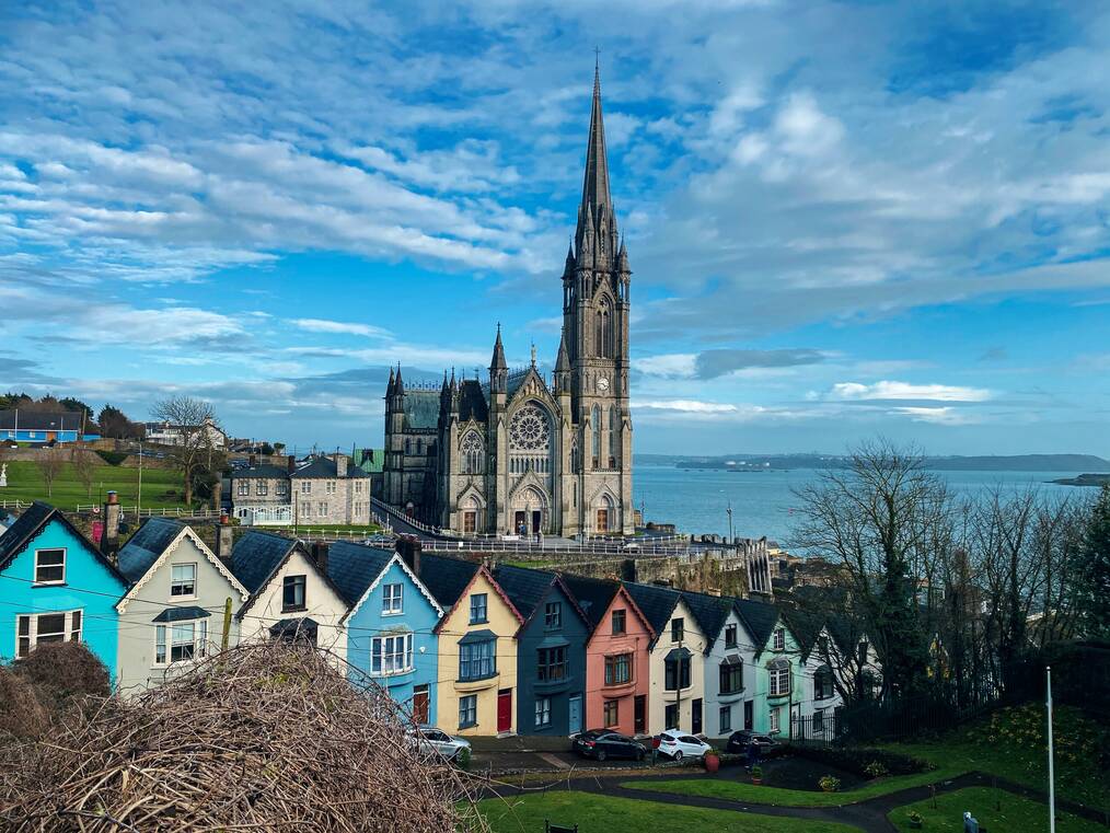 Village scene of Cobh, Ireland.