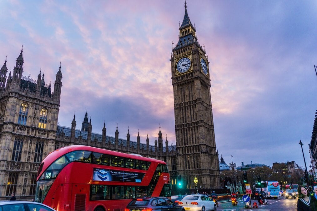 London, United Kingdom Big Ben during sunset