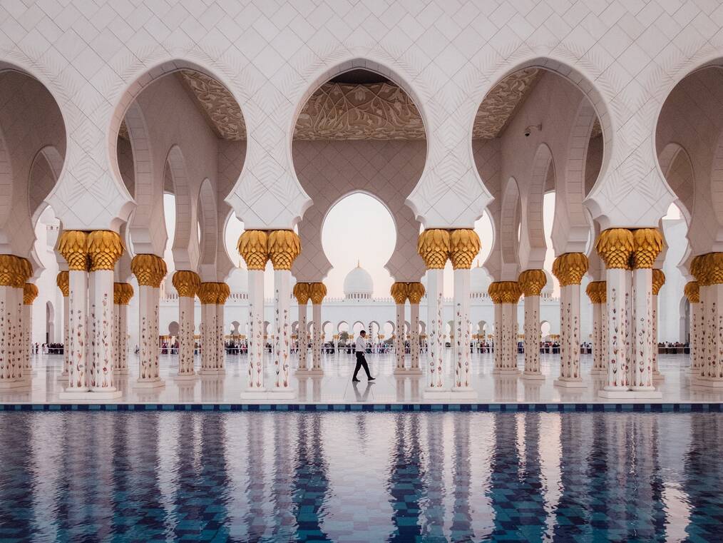 Inside of a mosque in UAE.