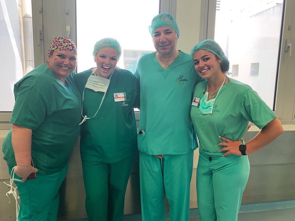 Nurses smiling as part of a medical internship