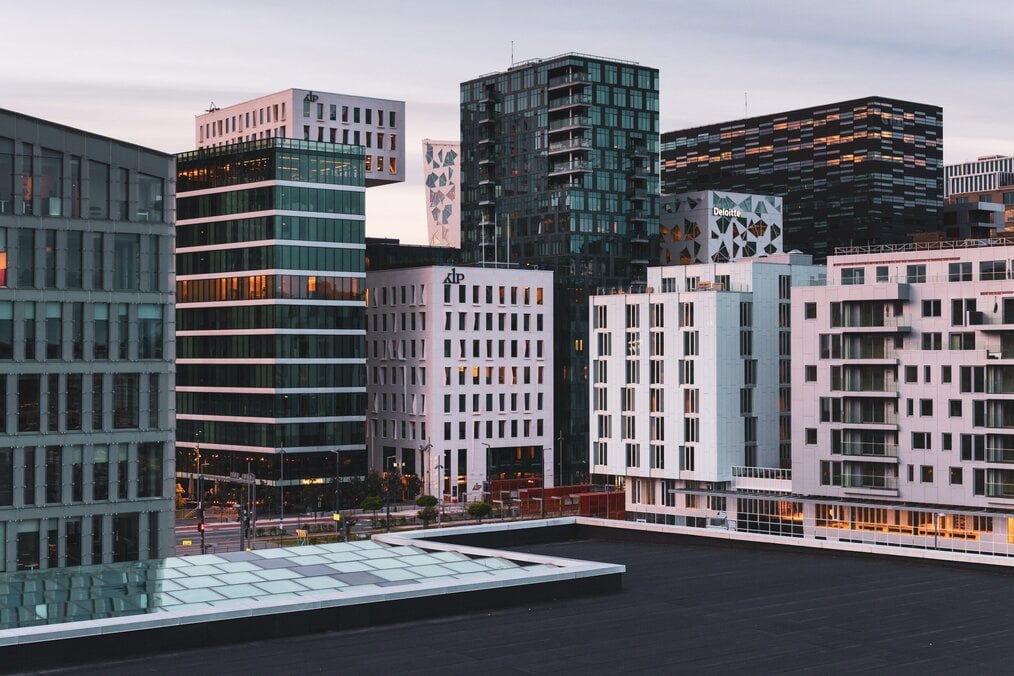 City buildings in Norway