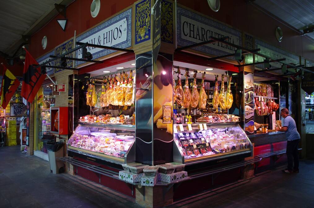 A butcher shop in Spain.