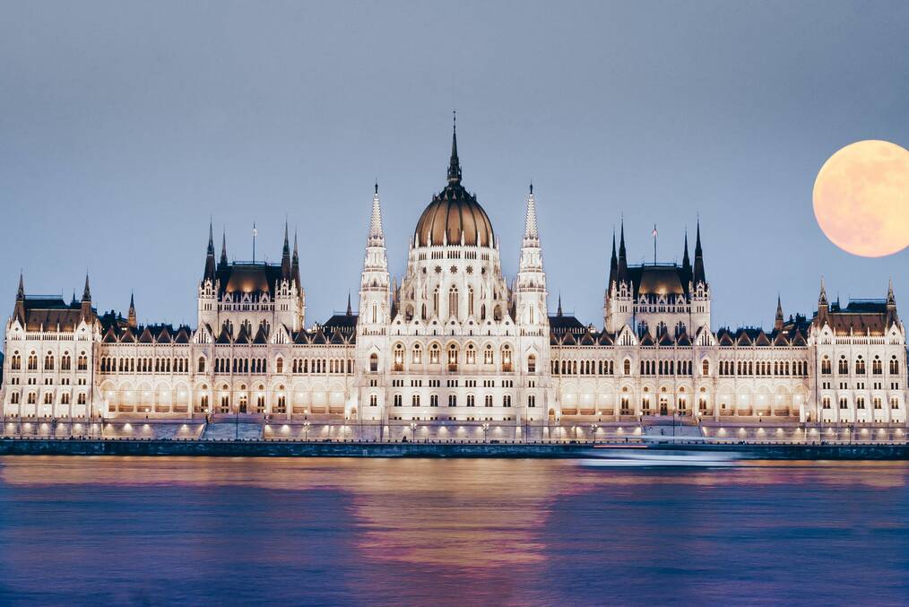 A large palace in Budapest, Hungary.