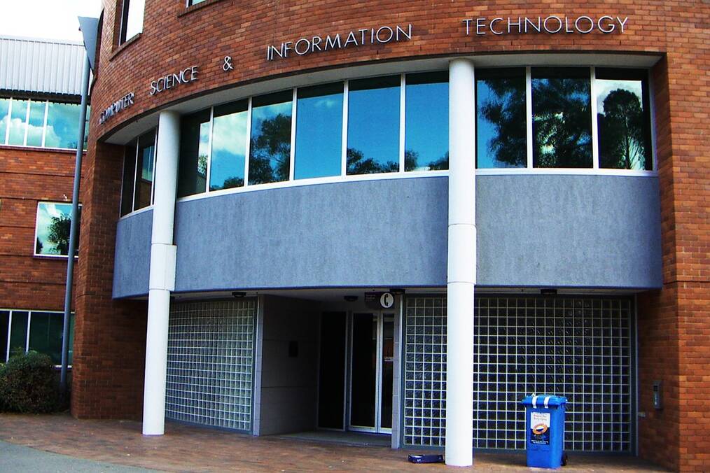 The front of the IT building on ANU campus.