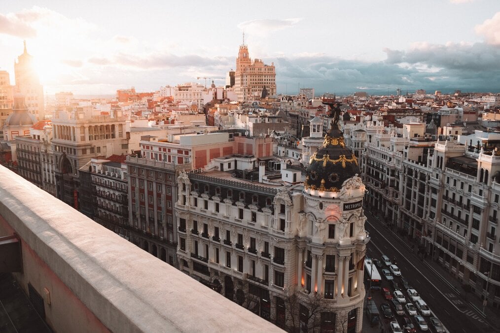 Image courtesy of Alex Azabache via Pexels Overview of Madrid at dawn