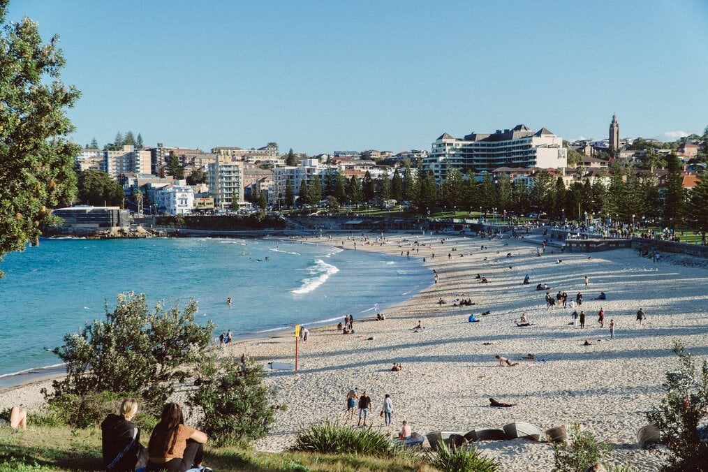 White sand Coogee Beach in Sydney, Australia.