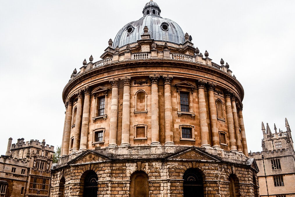 A old, cylindrical building in Oxford, UK