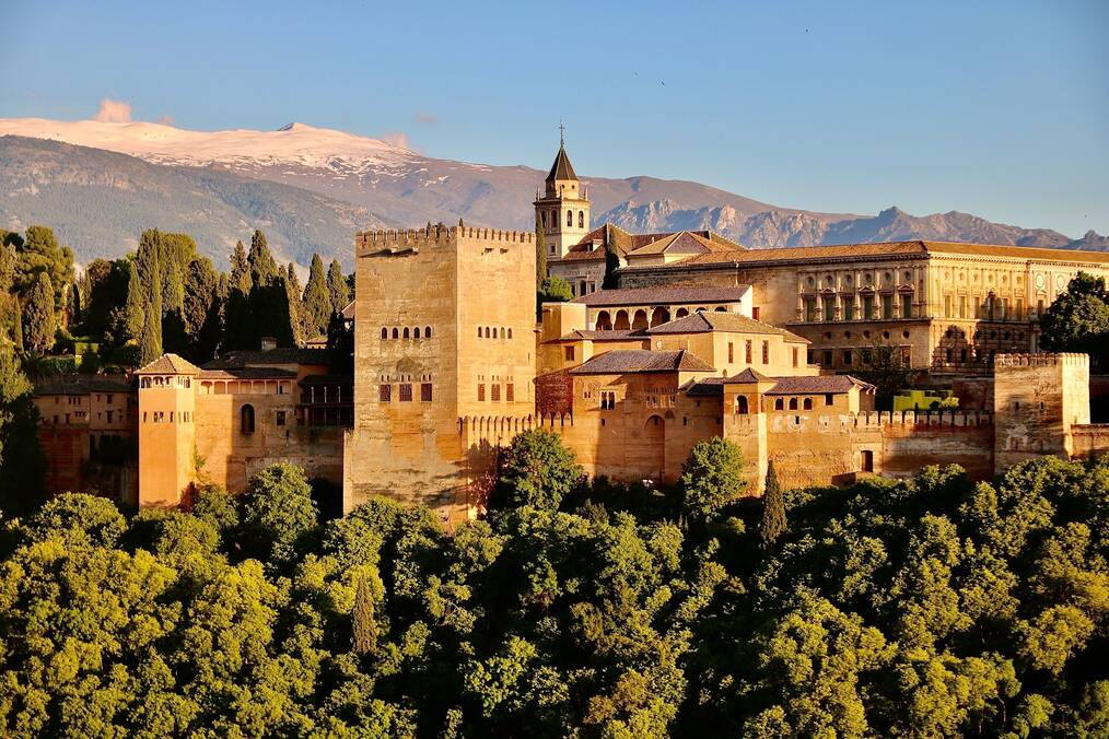 The buildings of The Alhambra in Granada, Spain.