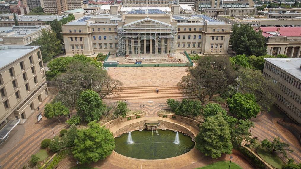 An aeriel view of buildings at the University of Witwatersrand 