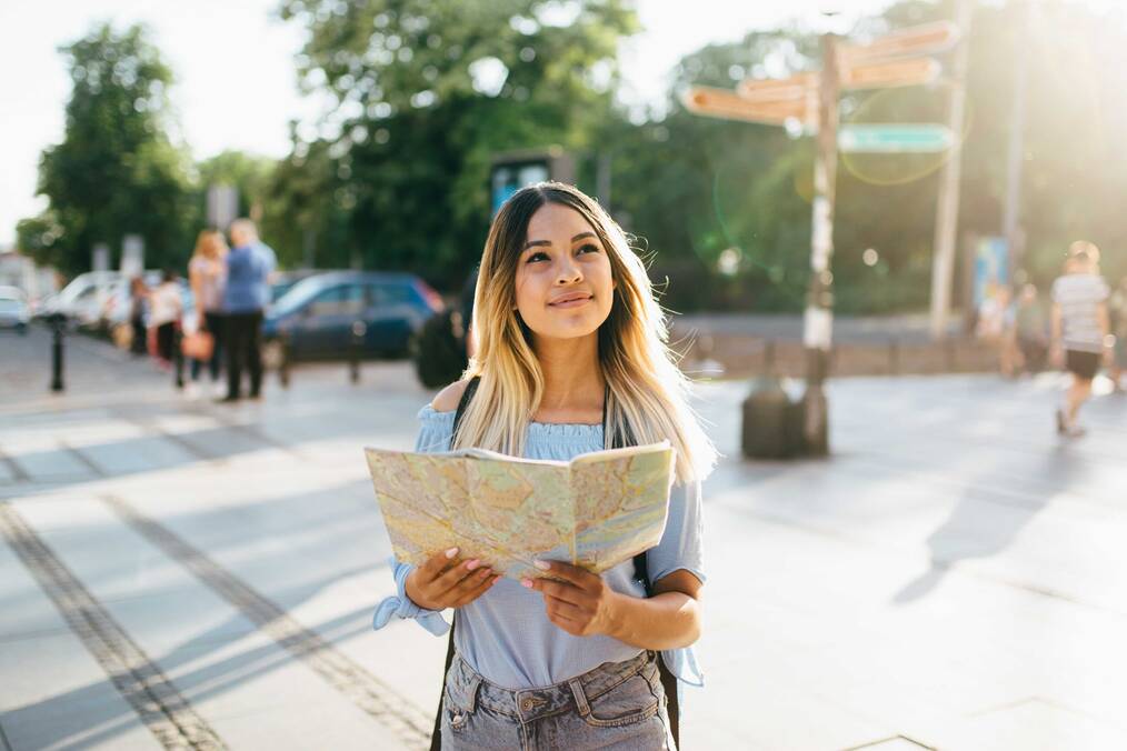 Person holding a map