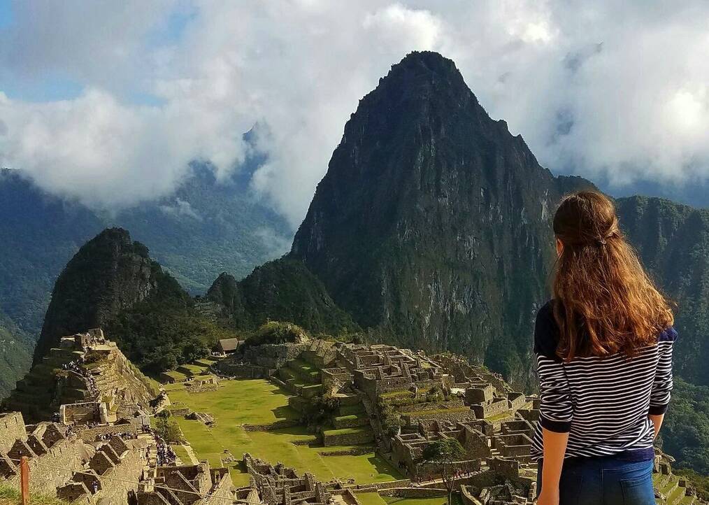 Madison C. looking out at Machu Picchu 