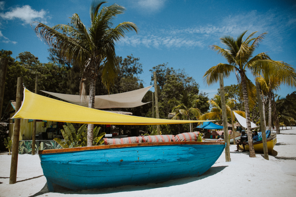 Colorful boats on the beach in Haiti