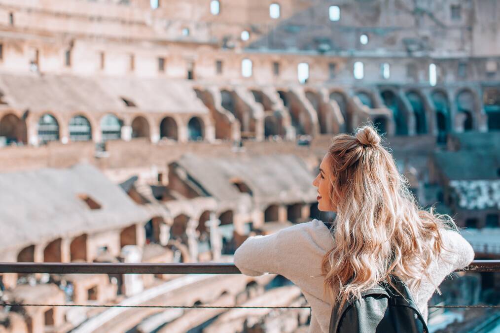 Person visiting Rome