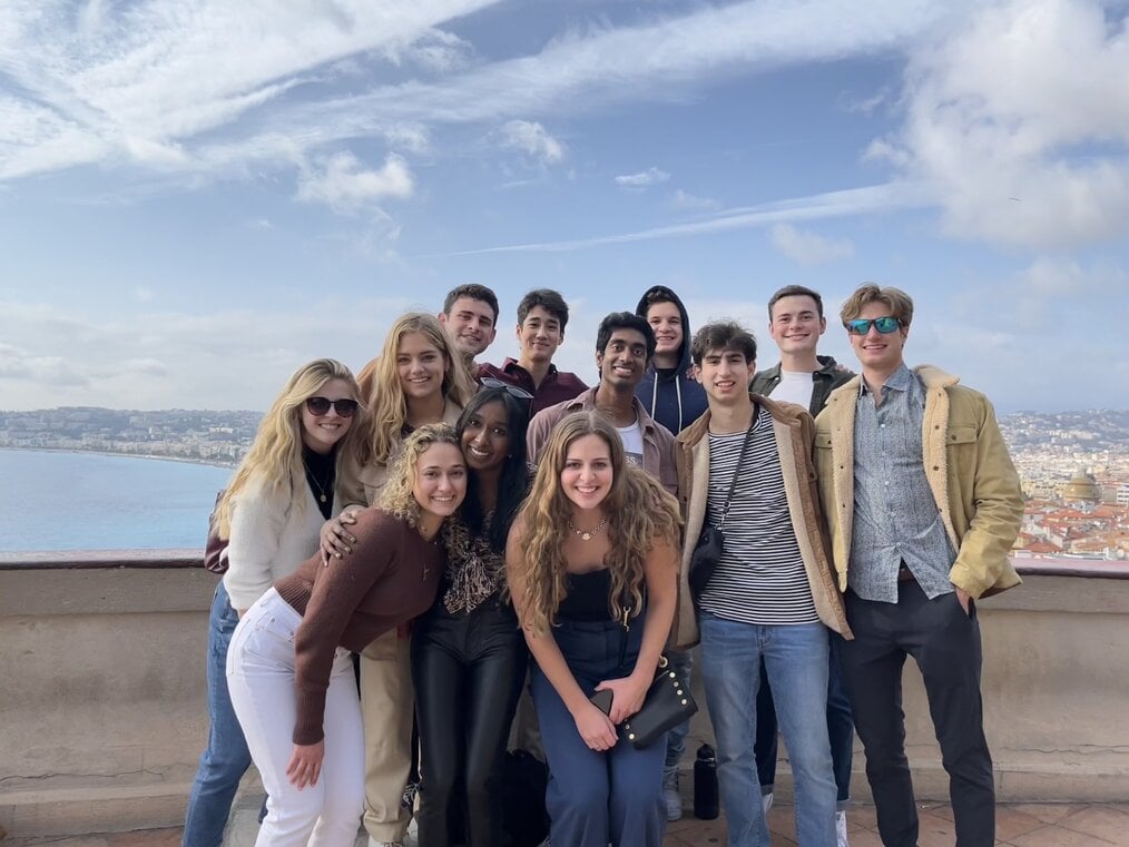 Sara Morice, CIEE, College Study Abroad in Madrid, Spain alum Sara Morice standing with a group of CIEE students in Spain