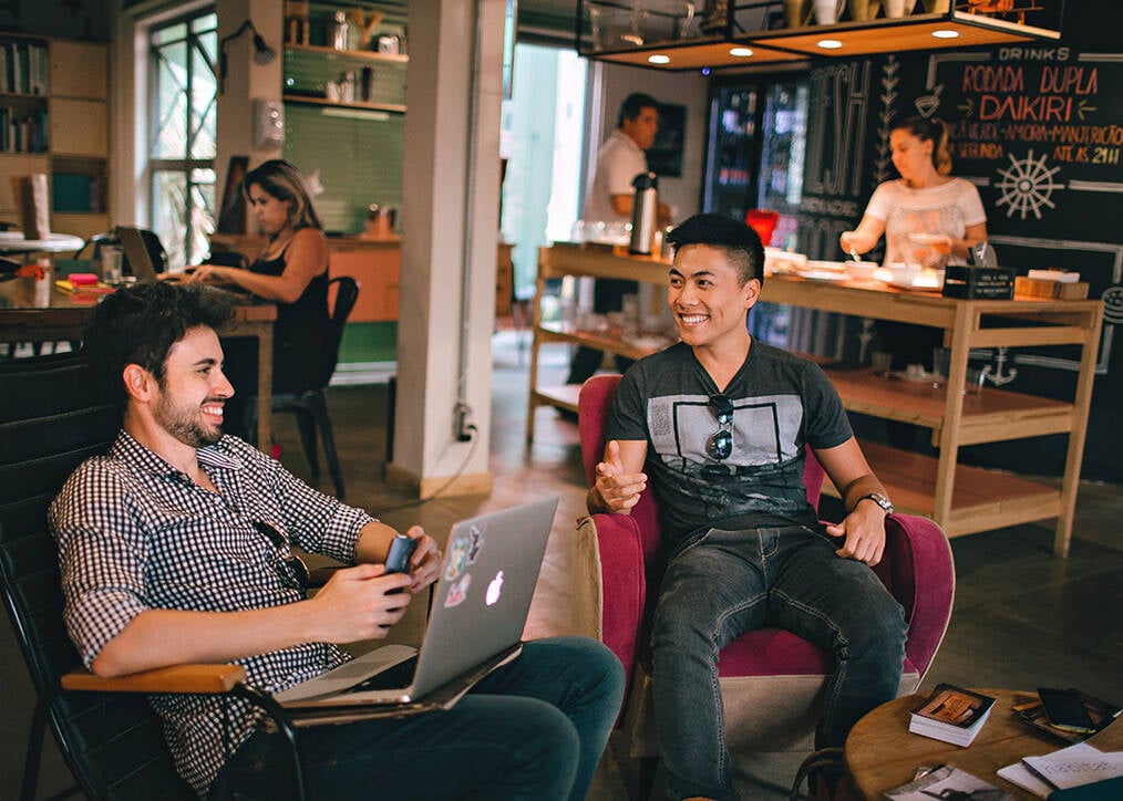 Two friends chatting