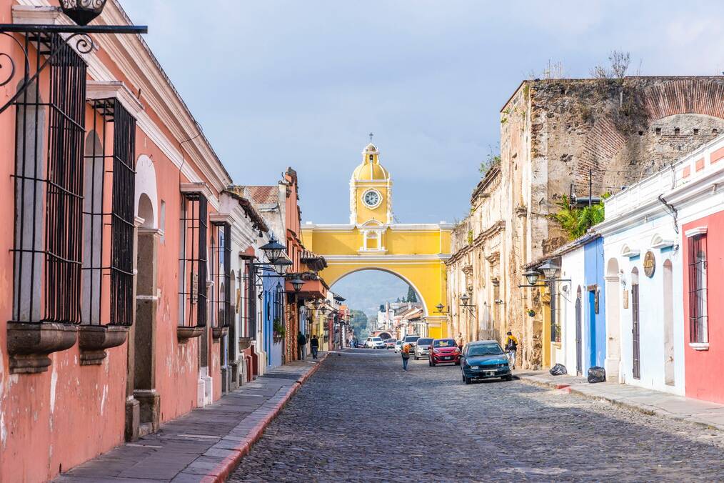 Colorful buildings in Antigua