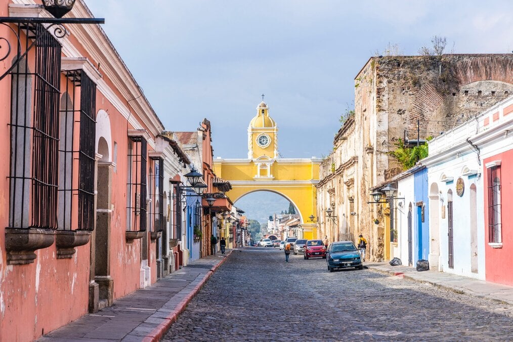 Colorful buildings in Antigua