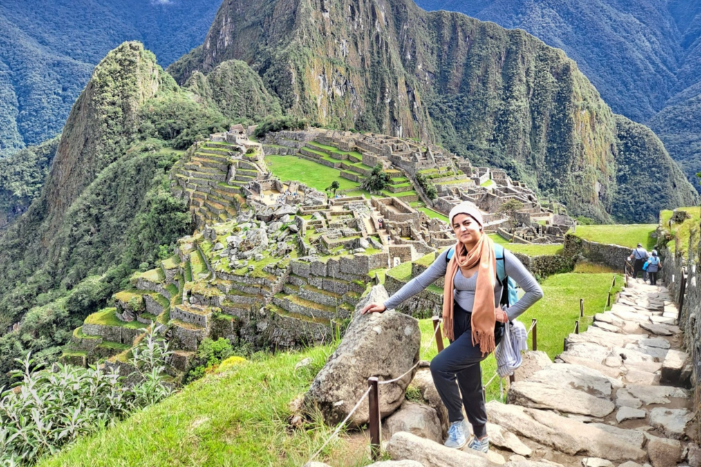 Traveler standing in front of Machu Picchu