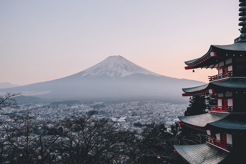 Photo via Unsplash Mt. Fuji at sunset