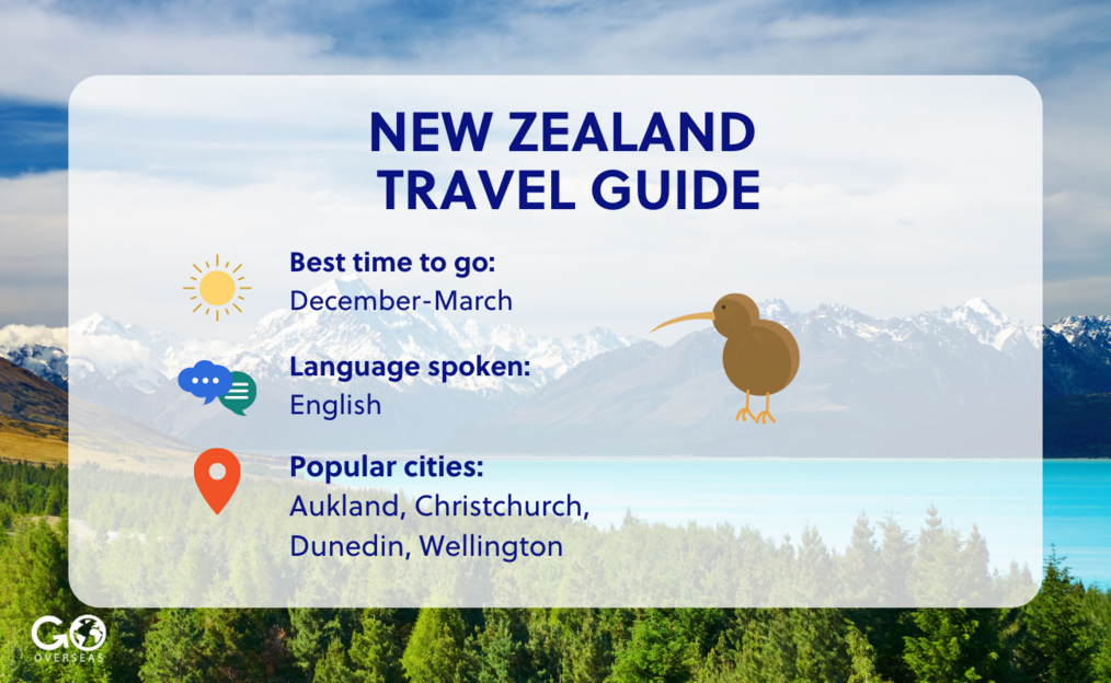 Graphic displaying best time to visit New Zealand