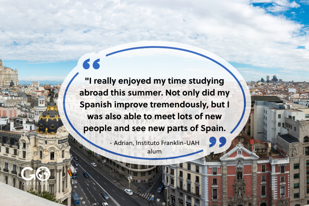 Image of Madrid with text overlay