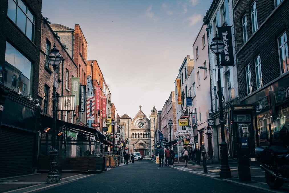Photo by Gregory DALLEAU on Unsplash An empty shopping street in Dublin.