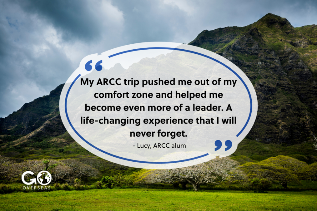 Green scenery with quote from ARCC alum