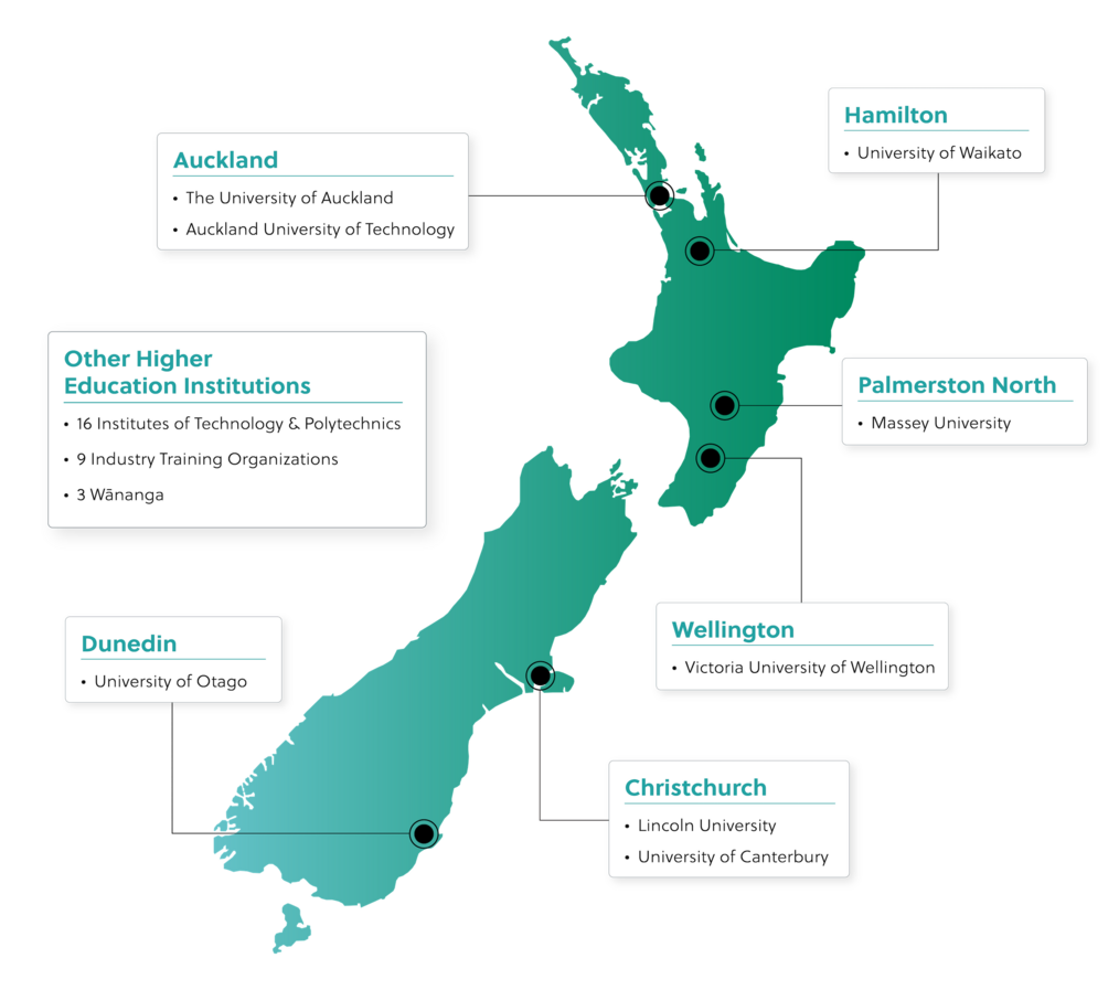 New Zealand Map of Higher Education Institutions New Zealand Map of Higher Education Institutions