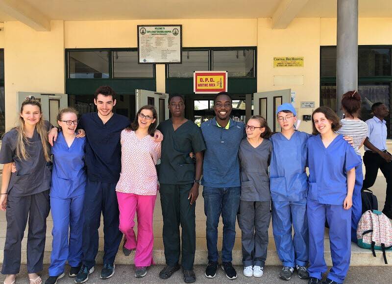 A group of people in scrubs.