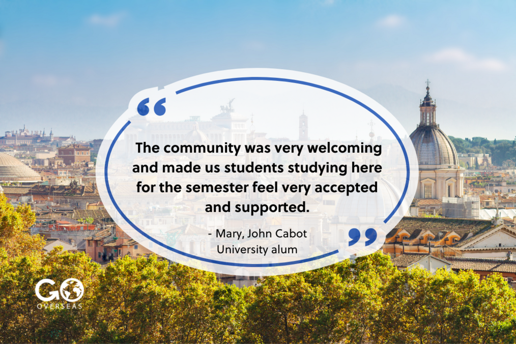  John Cabot University quote graphic