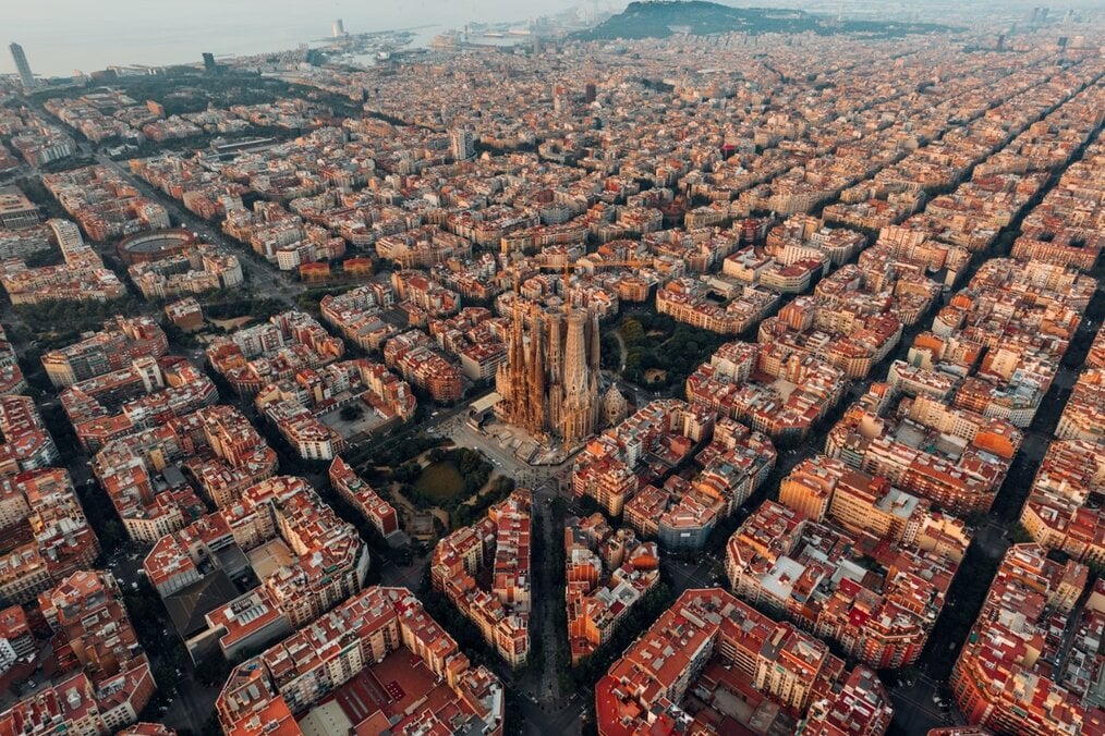 Barcelona architecture Aerial view of Barcelona, Spain