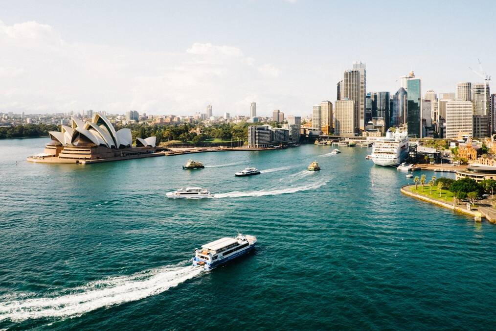Aerial view of Sydney Harbor