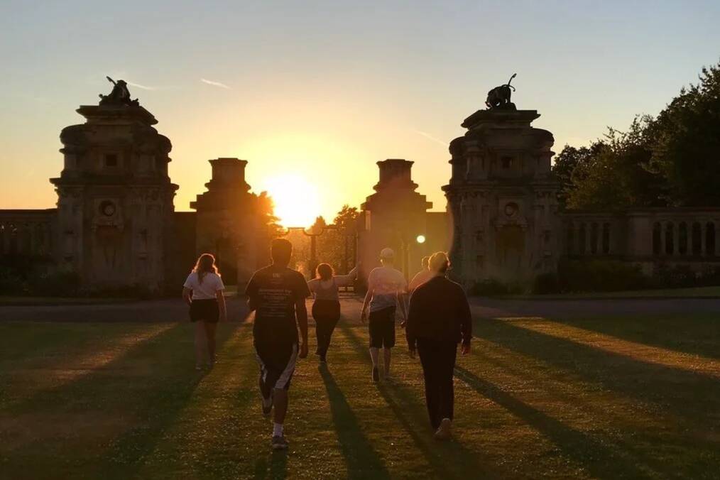A group of students at the University of Evansville, England 