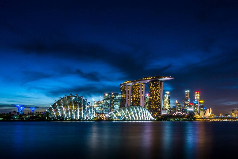 Singapore skyline at night