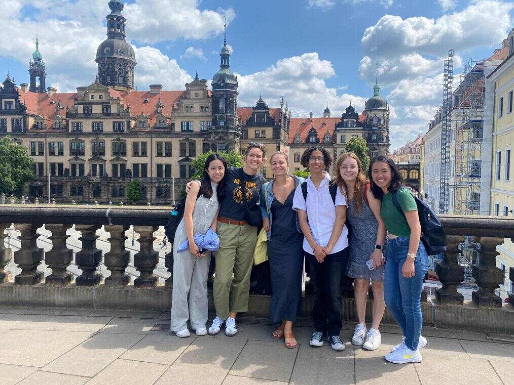 Students pose for a picture in Germany.