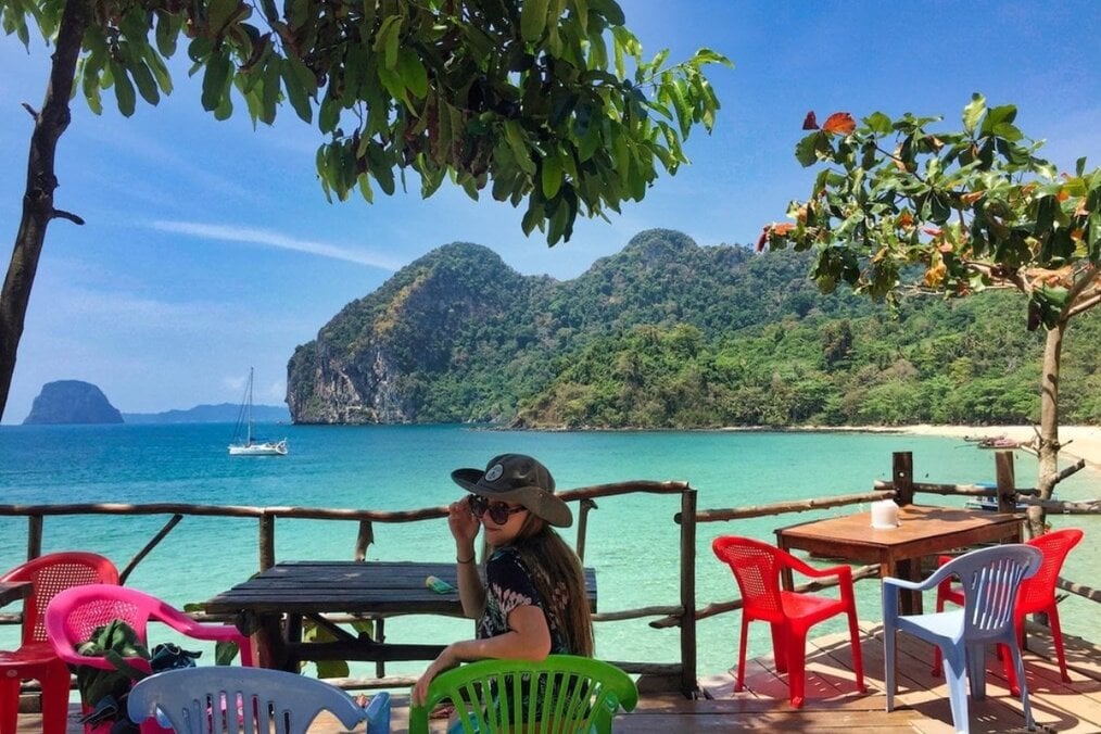 Elysa-On the Mark Edu Consulting-Thailand2 A person sat by a table on Thai islands