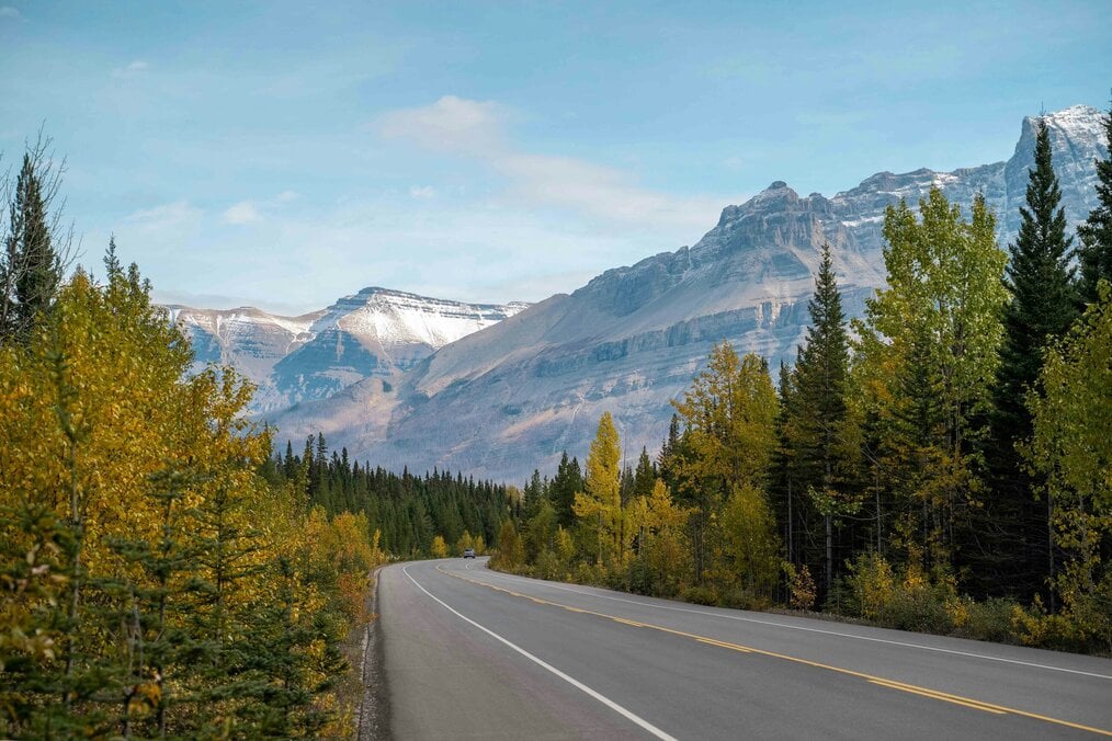 Work in Canada A road going through mountainous landscape
