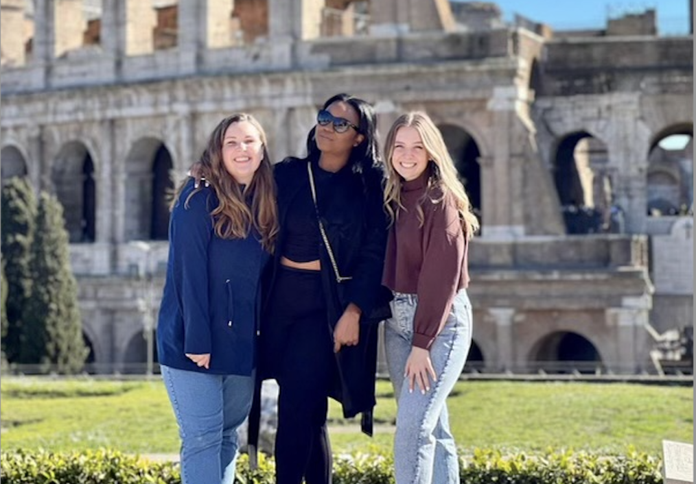 Three girls abroad