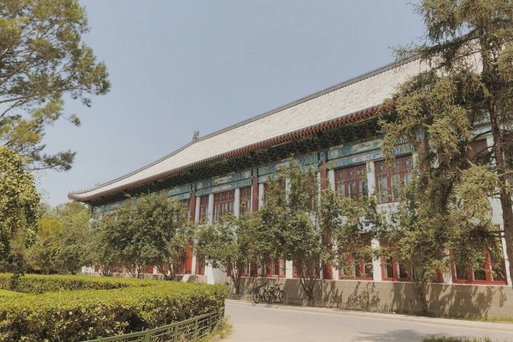A Chinese building on a sunny day
