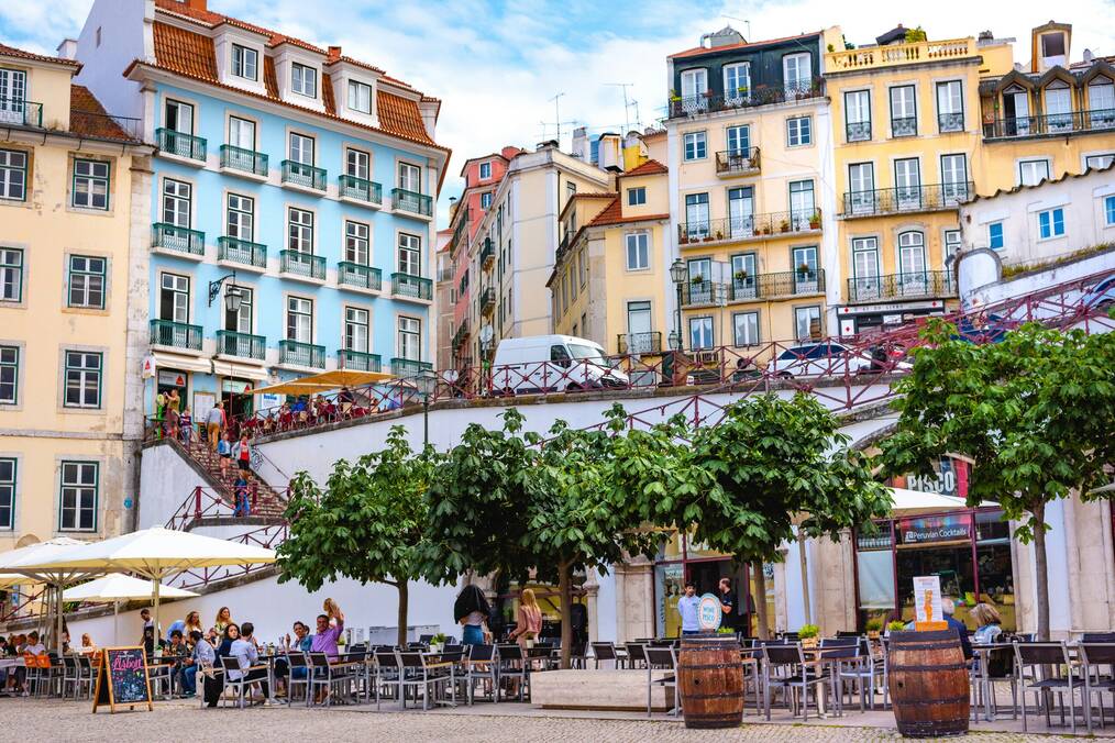 Colorful buildings in Lisbon