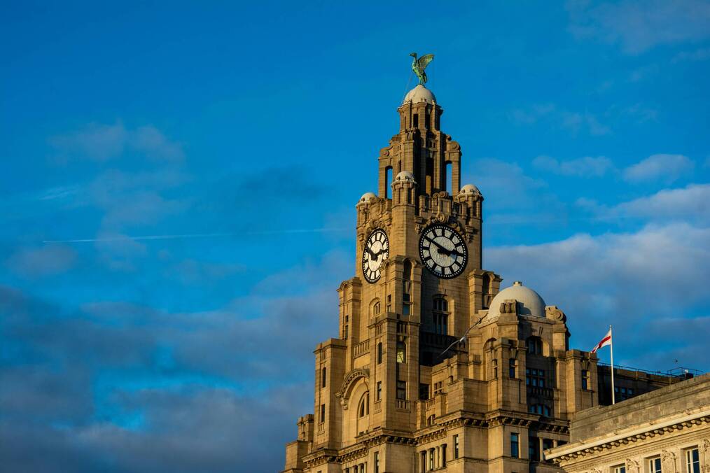 Liver Bird building against a blue sky