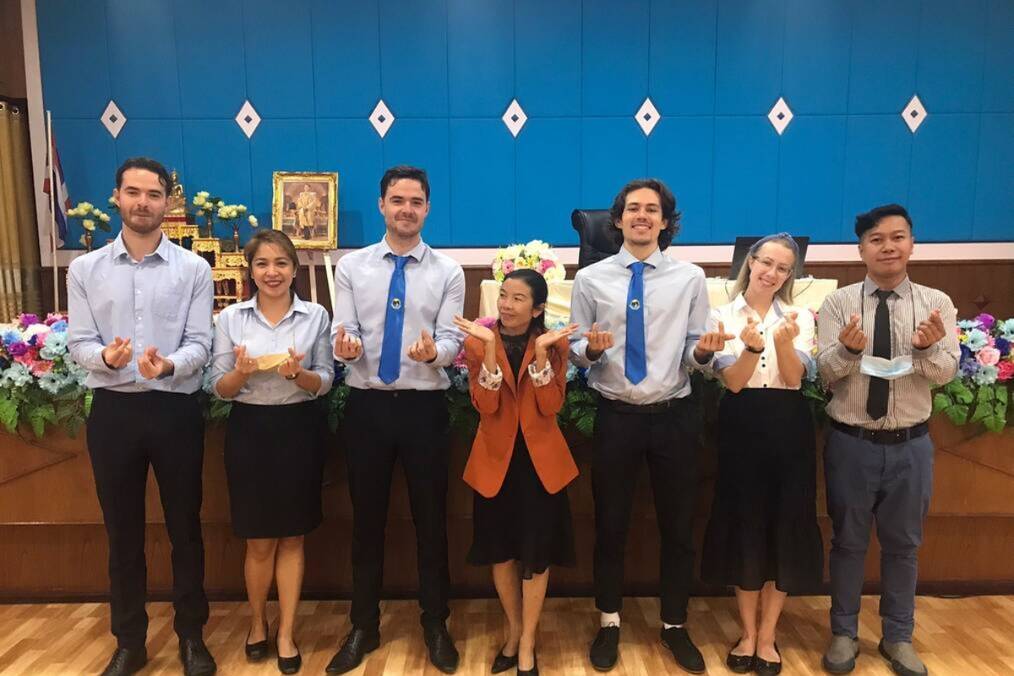 A group of teachers posing