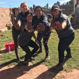 Volunteers on the job 