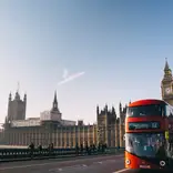 bus and big ben in london