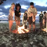 Students at campfire